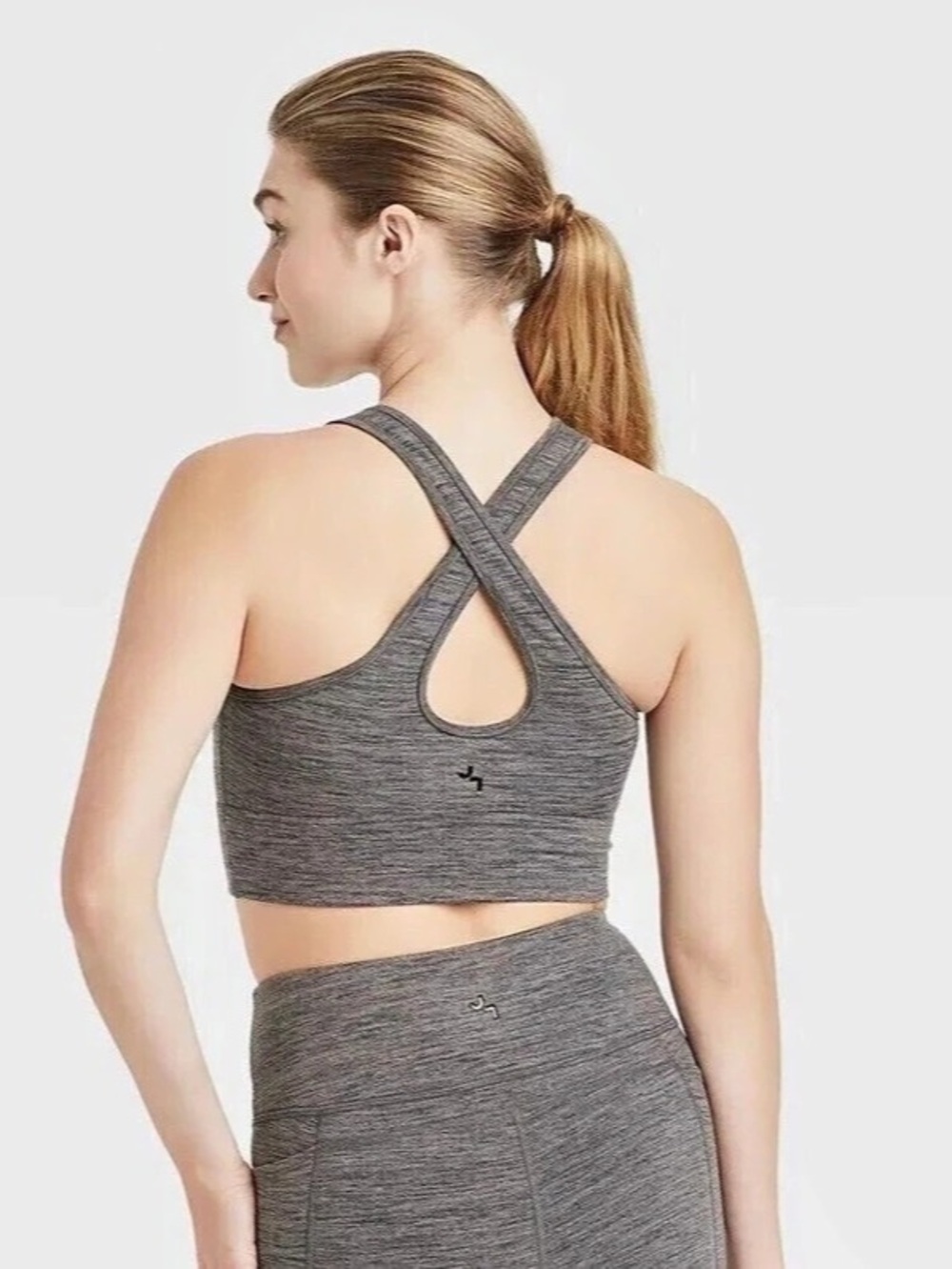 JoyLab Crossback Crop Tank Gray & Black XL